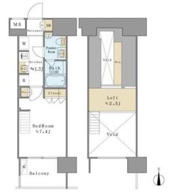 ブリリアイスト清澄白河 1302 間取り図