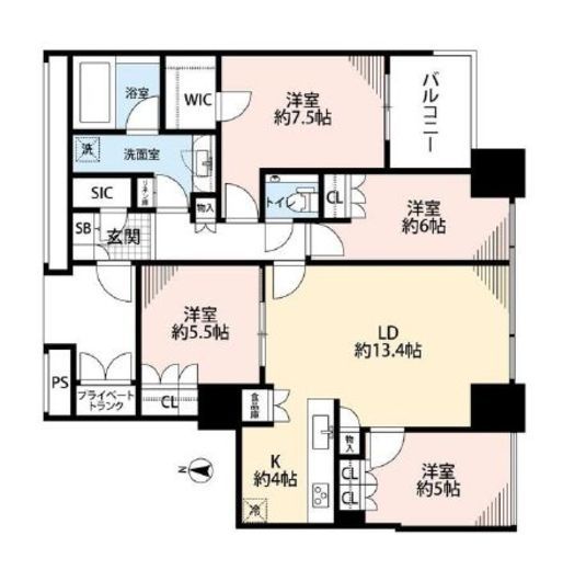 ワールドシティタワーズ キャピタルタワー 16階 間取り図