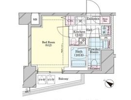 シェル品川戸越 206 間取り図