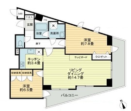 セザールスカイリバー 9階 間取り図