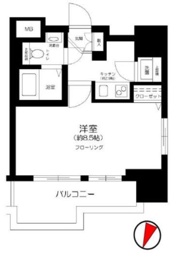 ガリシア九段下ライズ 2階 間取り図