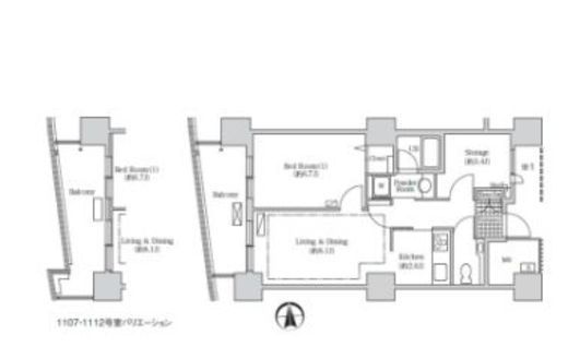 アクティ汐留 4006 間取り図