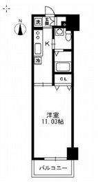 レジディア上野御徒町 1407 間取り図