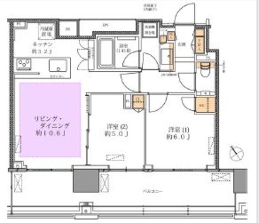シティタワー目黒 21階 間取り図