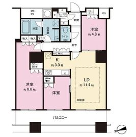 ザ・パークハウス西新宿タワー60 27階 間取り図