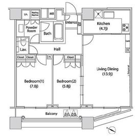 ファーストリアルタワー新宿 2504 間取り図