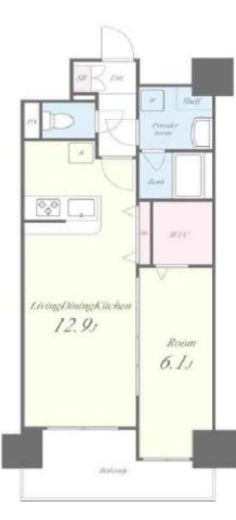 パークフラッツ日本橋馬喰町 202 間取り図