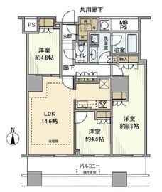 ザ・パークハウス西新宿タワー60 14階 間取り図