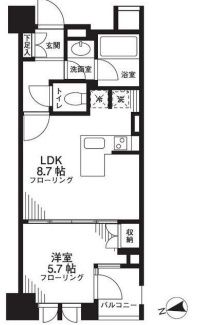 シティハウス東京新橋 5階 間取り図