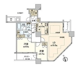 ザ・パークハウス西新宿タワー60 5階 間取り図