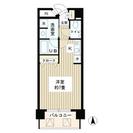 SUN恵比寿 405 間取り図