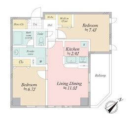 フォレンツタワー文京千石 306 間取り図