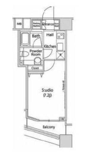 ファーストリアルタワー新宿 1906 間取り図
