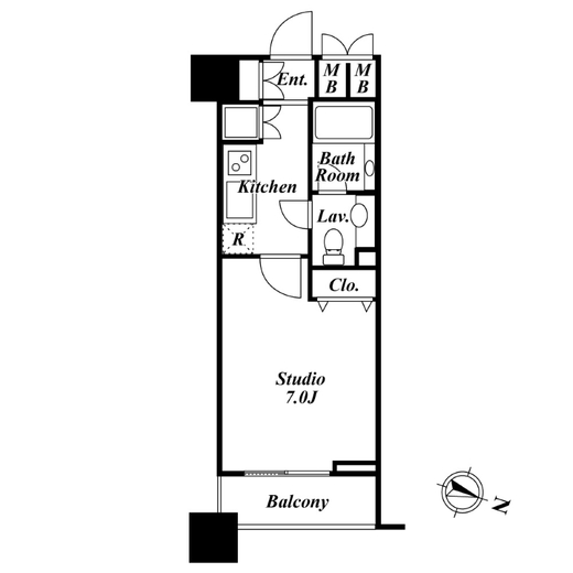 ファーストリアルタワー新宿 1803 間取り図