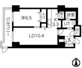 シティコート目黒 2-1001 間取り図