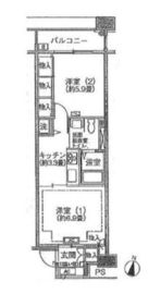 シティコート目黒 3-510 間取り図