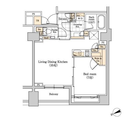 パークハビオ新橋 1502 間取り図