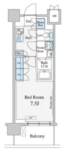 プレノ清澄庭園 410 間取り図