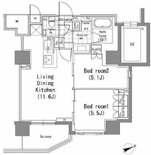 リーベスト桜新町 1304 間取り図