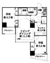 河田町ガーデン 2-1108 間取り図