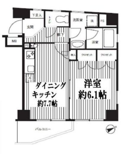 麻布イーストコア 501 間取り図