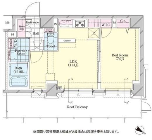 シェル品川戸越 608 間取り図