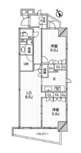 デュオステージ後楽園 403 間取り図