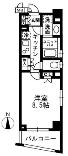 レジディア中落合 A505 間取り図