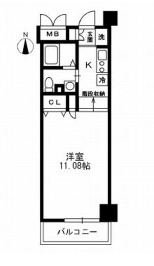 レジディア上野御徒町 1102 間取り図