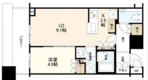 ブリリアタワーズ目黒 13階 間取り図