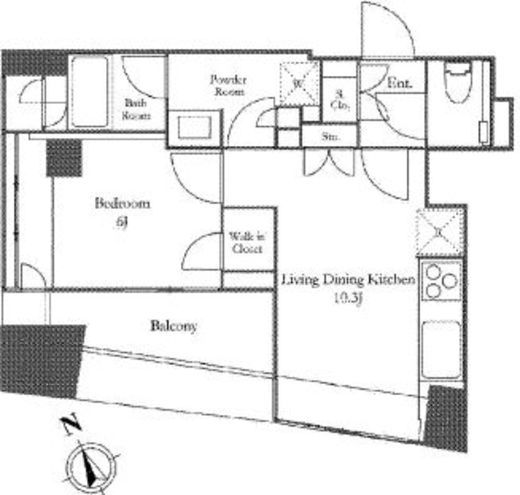 ザ・パークハウス三軒茶屋タワー 9階 間取り図