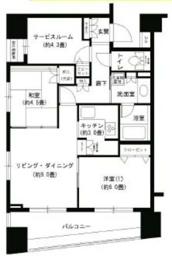 パークキューブ浅草田原町 1402 間取り図