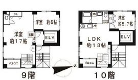 スワンレイク神田和泉町 9F1 間取り図