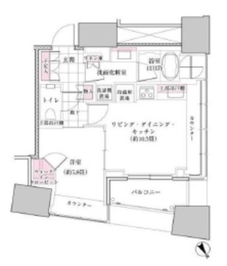 ザ・パークハウス三軒茶屋タワー 18階 間取り図