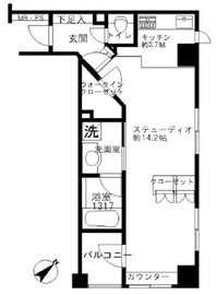 クオス銀座エスト・プルミエ 4階 間取り図