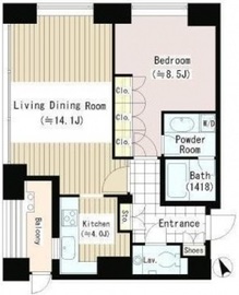 虎ノ門タワーズレジデンス 16階 間取り図