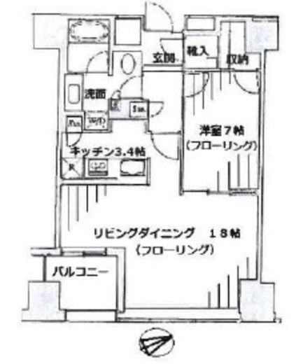 ラ・トゥール新宿 16F4 間取り図