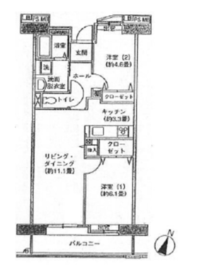 アクティ目黒駅前 1号棟 715 間取り図