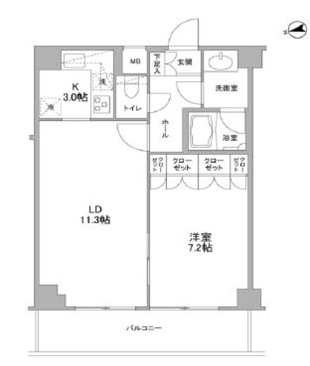 コンフォリア東中野DEUX 802 間取り図