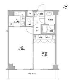 コンフォリア東中野DEUX 802 間取り図