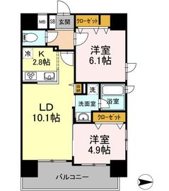 D-room早稲田 610 間取り図