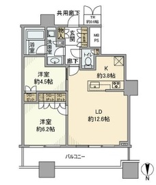 パークタワーグランスカイ 32階 間取り図