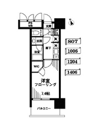 フォンテーヌ芝浦 807 間取り図