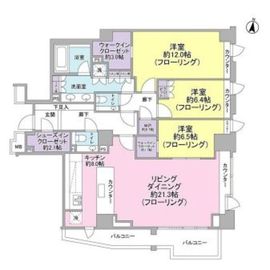 ザ・パークハウスグラン麻布仙台坂 3階 間取り図