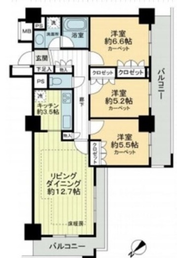 ファミール月島グランスイートタワー 20階 間取り図