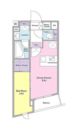 アジールコート西馬込 302 間取り図