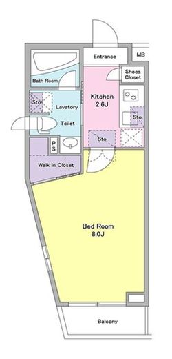 アジールコート西馬込 206 間取り図