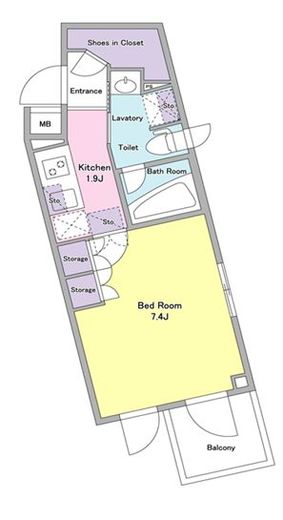 アジールコート西馬込 205 間取り図