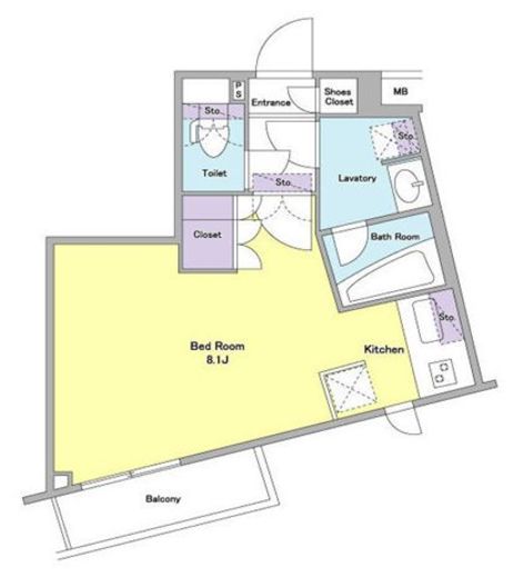 アジールコート西馬込 303 間取り図