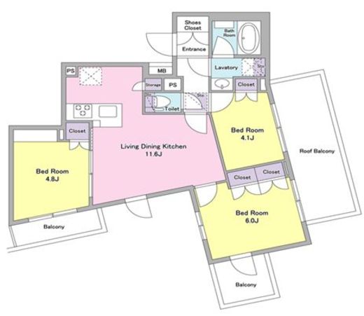 アジールコート西馬込 503 間取り図
